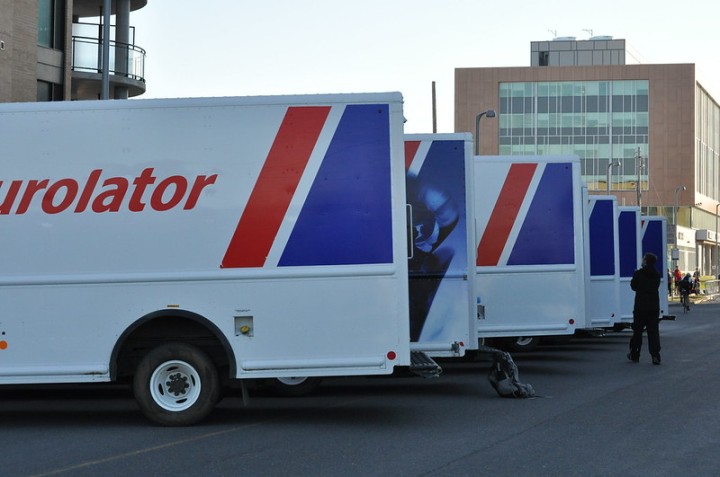 photo of Purolator delivery trucks