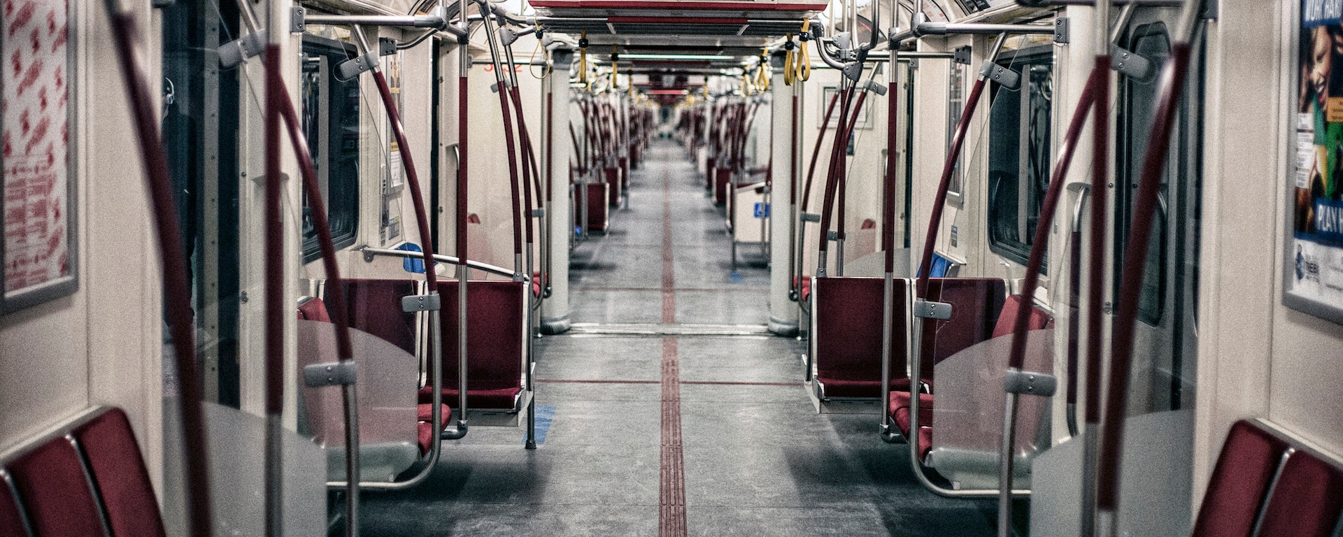 photo of empty Toronto subway car