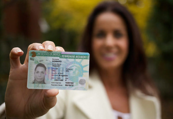 photo of USA green card